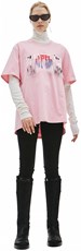 Doublet Pink Embroidered Cotton T-Shirt 181662